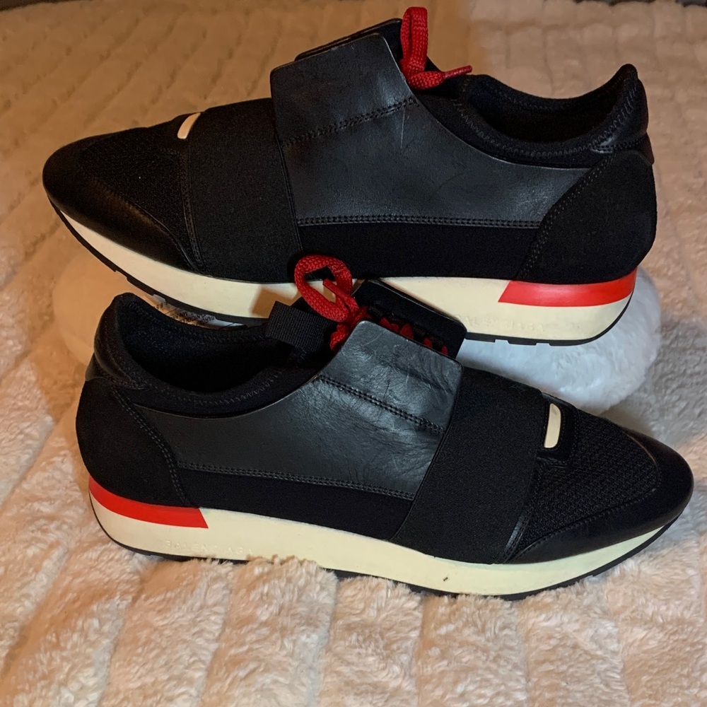 Balenciaga Black and Red Men's Sneakers